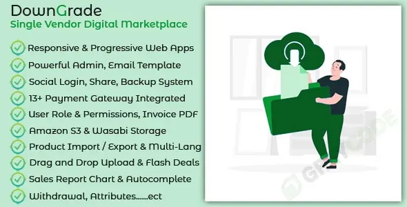 downGrade v6.5 - Single Vendor Digital Marketplace With Subscription - nulled